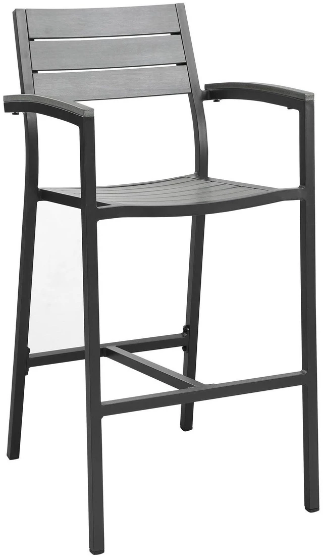 Alt view image 7 of 9 - Maine Bar Stool Outdoor Patio Set of 2 - White Light Gray