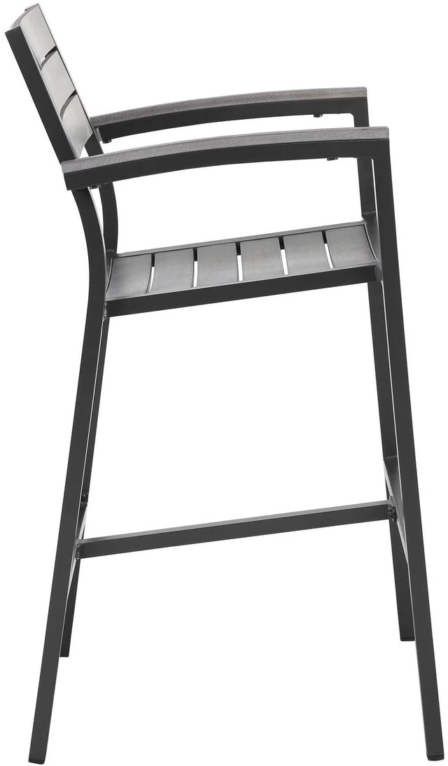 Alt view image 8 of 9 - Maine Bar Stool Outdoor Patio Set of 2 - White Light Gray