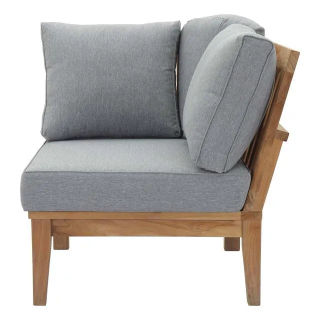 Alt view image 4 of 7 - Marina Outdoor Patio Teak Corner Sofa by Modway EEI-1146-NAT-NAV-SET