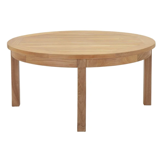 Alt view image 6 of 10 - Marina Outdoor Patio Teak Round Coffee Table - Natural