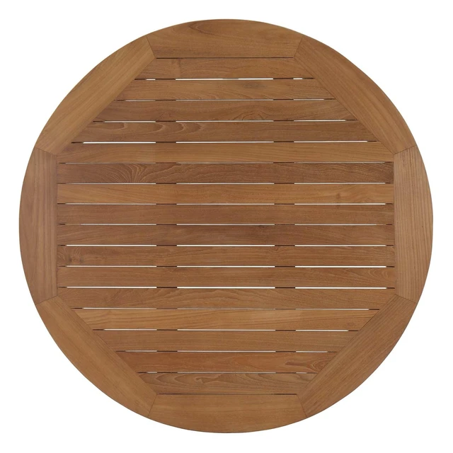 Alt view image 8 of 10 - Marina Outdoor Patio Teak Round Coffee Table - Natural