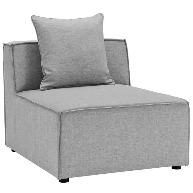 Alt view image 7 of 13 - Saybrook Outdoor Patio Upholstered Sectional Sofa Armless Chair White