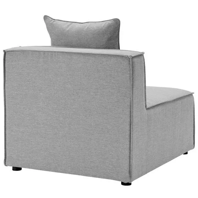 Alt view image 9 of 13 - Saybrook Outdoor Patio Upholstered Sectional Sofa Armless Chair White