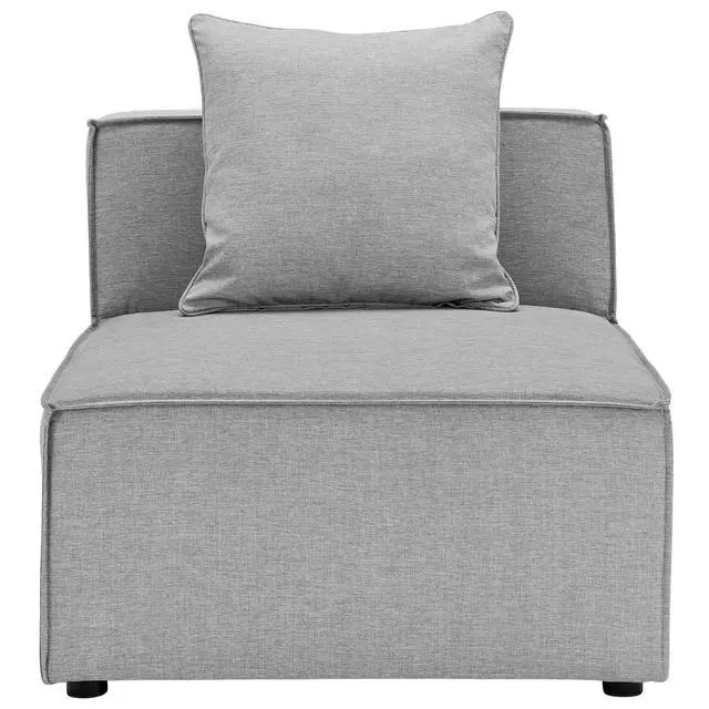 Alt view image 10 of 13 - Saybrook Outdoor Patio Upholstered Sectional Sofa Armless Chair White