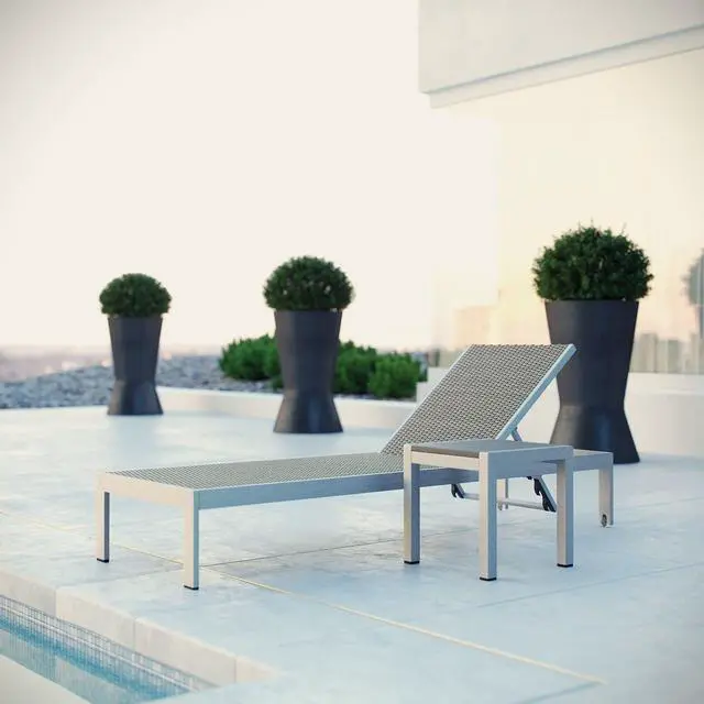 Alt view image 13 of 13 - Shore 2 Piece Outdoor Patio Set - Silver Gray