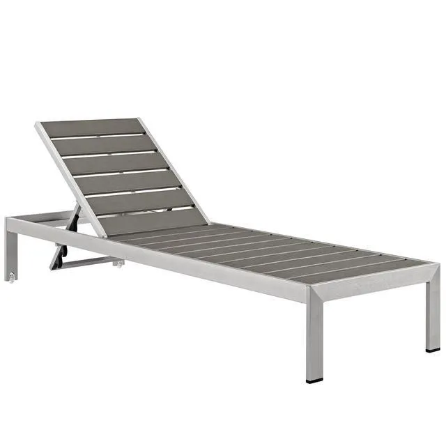Alt view image 8 of 13 - Shore 3 Piece Outdoor Patio Aluminum Set - Silver Gray