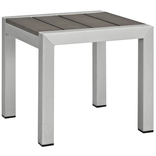 Alt view image 11 of 13 - Shore 3 Piece Outdoor Patio Aluminum Set - Silver Gray