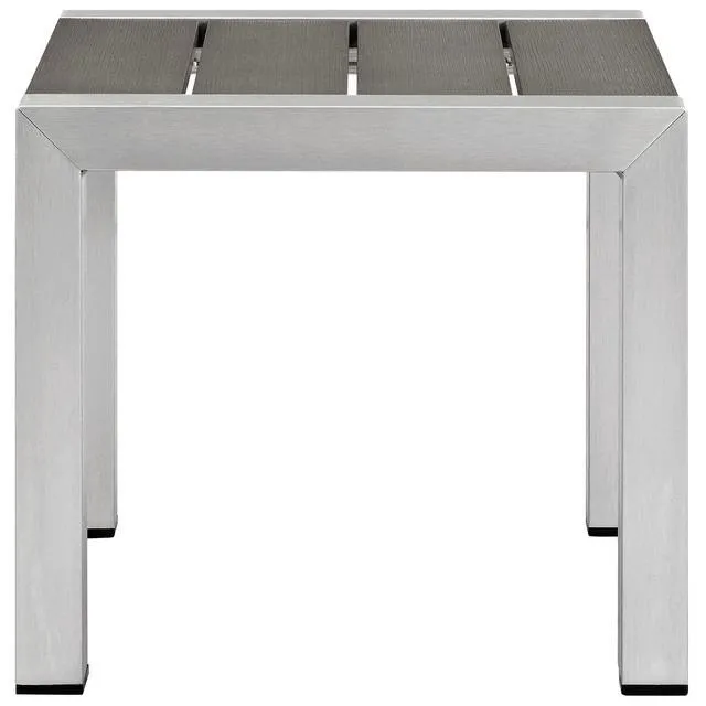 Alt view image 12 of 13 - Shore 3 Piece Outdoor Patio Aluminum Set - Silver Gray