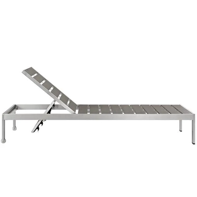 Alt view image 9 of 13 - Shore 3 Piece Outdoor Patio Aluminum Set - Silver Gray
