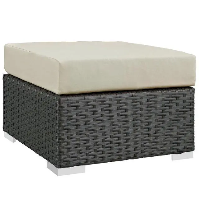 Alt view image 4 of 10 - Sojourn Outdoor Patio Sunbrella Ottoman - Canvas Antique Beige