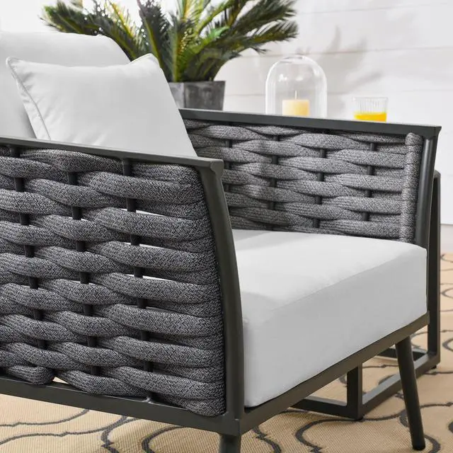 Alt view image 12 of 13 - Stance Outdoor Patio Aluminum Armchair - White Gray