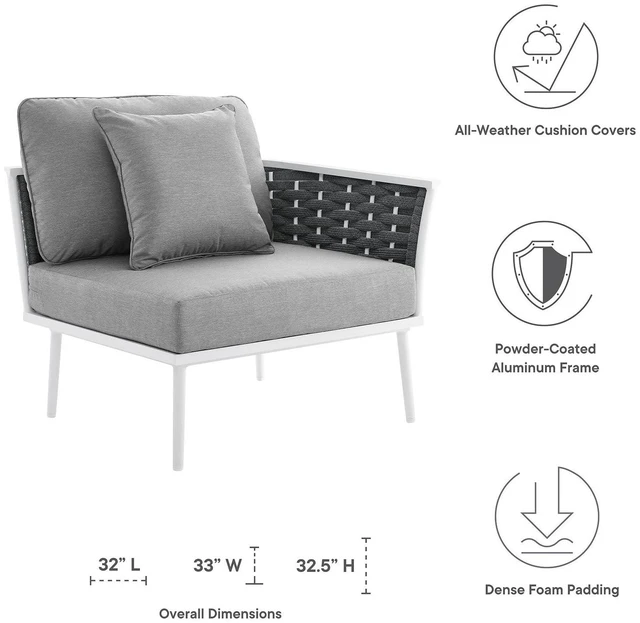 Alt view image 10 of 11 - Stance Outdoor Patio Aluminum Right-Facing Armchair
