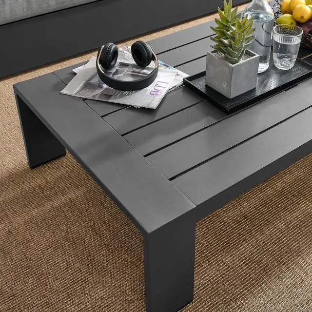 Alt view image 9 of 11 - Tahoe Outdoor Patio Powder-Coated Aluminum Coffee Table