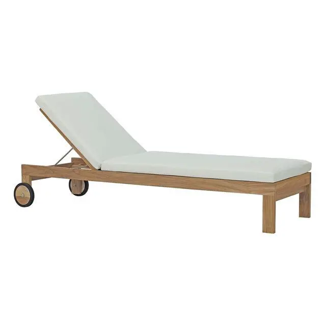 Alt view image 7 of 12 - Upland Outdoor Patio Teak Chaise - Natural White