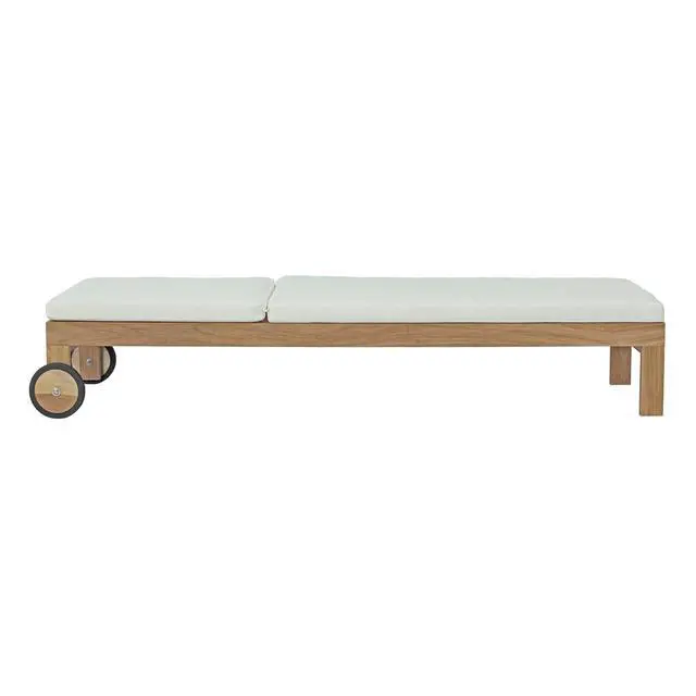 Alt view image 9 of 12 - Upland Outdoor Patio Teak Chaise - Natural White