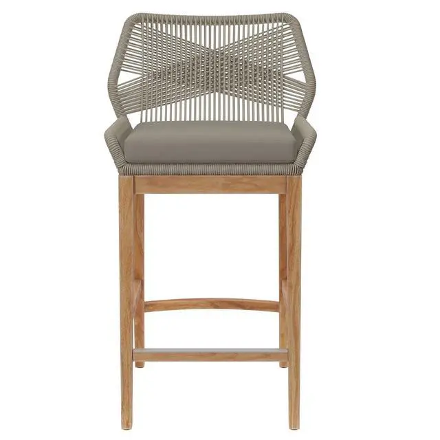 Alt view image 10 of 13 - Wellspring Outdoor Patio Teak Wood Bar Stool