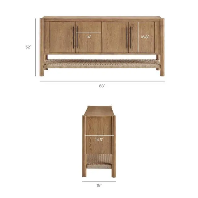 Alt view image 3 of 7 - Taschen 4-Door Wood Sideboard Cabinet by Modway