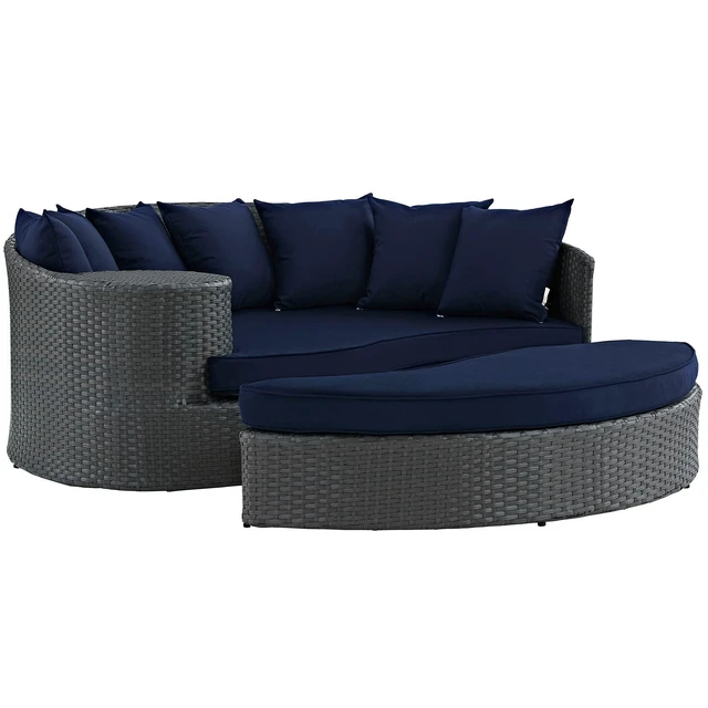 Main image of Sojourn Outdoor Patio Sunbrella Daybed Canvas Navy EEI-1982-CHC-NAV