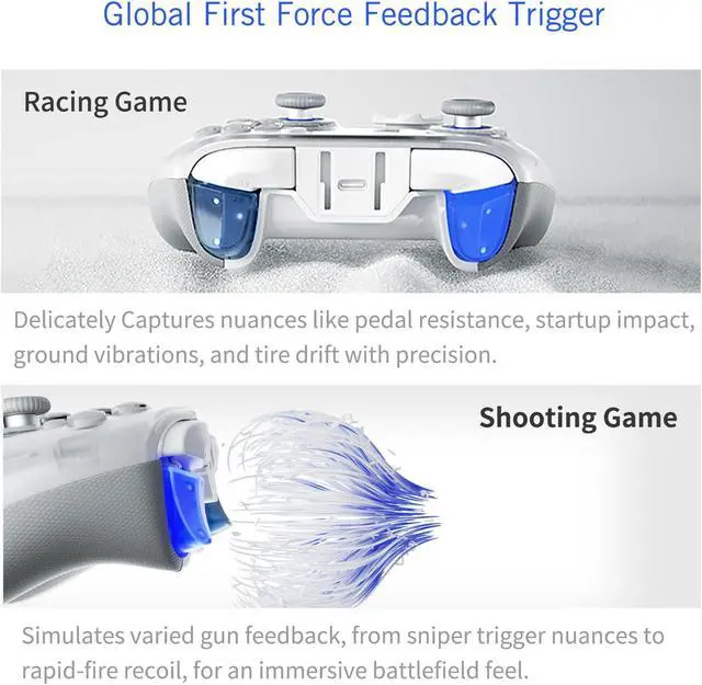 Alt view image 5 of 7 - FLYDIGI APEX 4 PC Controller Force Feedback Trigger Force-Adjustable Alloy Joysitck Full-Color LCD Display 1500mAh 1000hz Report Rate Stereo Vibration PC/NS/TV/Android/Laptop