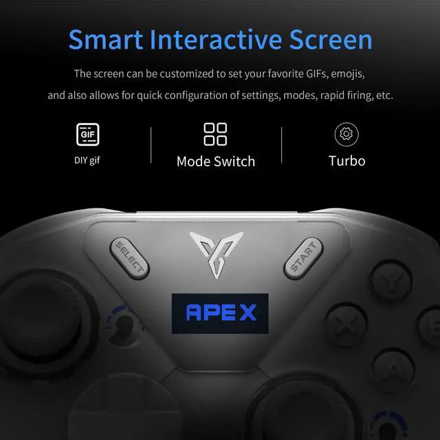 Alt view image 6 of 7 - FLYDIGI APEX 4 PC Controller Force Feedback Trigger Force-Adjustable Alloy Joysitck Full-Color LCD Display 1500mAh 1000hz Report Rate Stereo Vibration PC/NS/TV/Android/Laptop