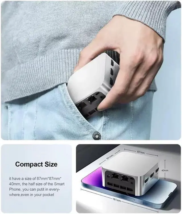 Main image of GTBOX N8 Intel Celeron N100 Mini PC 16GB RAM 512GB SSD Windows 11 Computer Dual LAN Three HD Firewall Server wifi 5