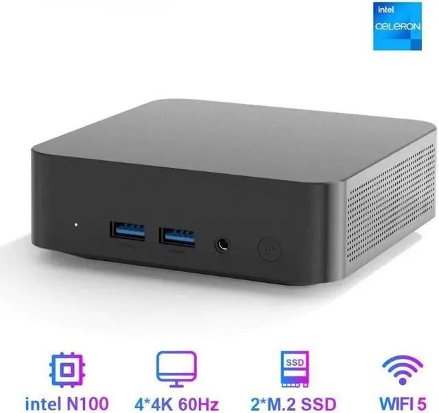 Alt view image 2 of 7 - GTBOX Mini PC N100 16GB RAM 512GB SSD Windows 11 Pro 12th Gen Alder Lake 4Cores 4Threads 3.4GHz Max, 2X Type-c 112x112x38mm Small Desktop Computer with 4K Triple Display/WiFi 5/BT 4.2/2x USB 3.2