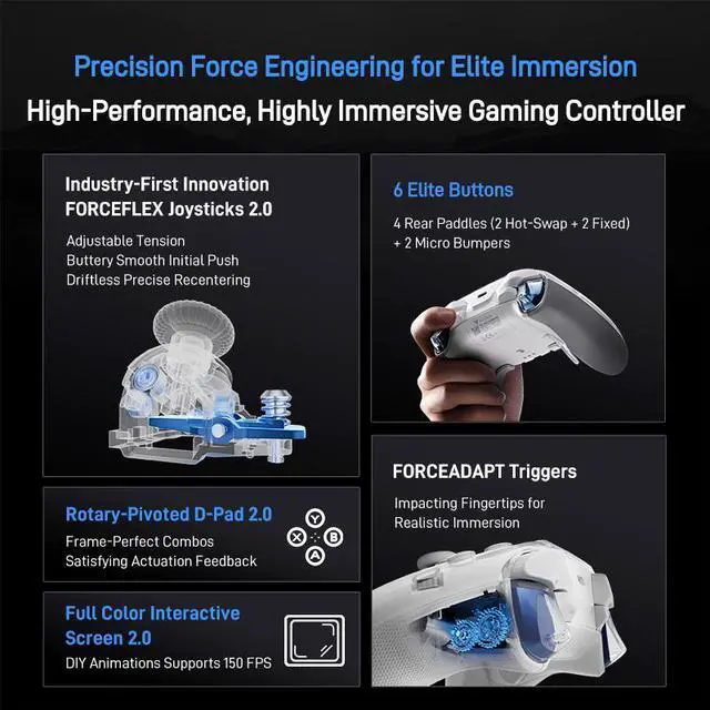 Alt view image 3 of 7 - Flydigi APEX 5 Wireless Game Controller Gamepad for Switch 2 XBOX PC Steam