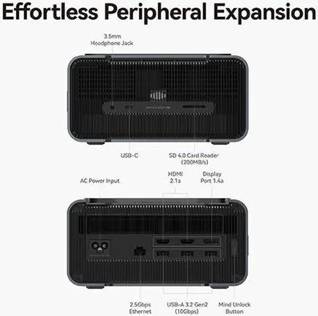 Alt view image 5 of 6 - Khadas Mind Graphics Card RTX 4060 Ti Desktop GPU, 16GB GDDR6, External GPU Docking Station with Speakers for Laptop/Mini PC, PCIe 4.0 128GT/s, HDMI 2.1ax2, USB4x1, support 8K Display via Thunderbolt4