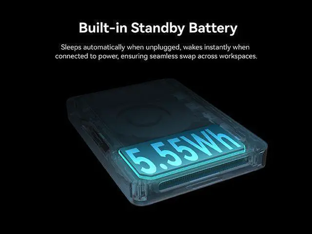 Alt view image 4 of 7 - Khadas Mind 1 Mini PC, Intel Core i7-1360P 5.0GHz Micro Desktop Computer with 5.55Wh Standby Battery, 32GB LPDDR5, 1TB PCIe 4.0 SSD, WiFi 6E, BT5.3, Portable Computer for Business Home Office