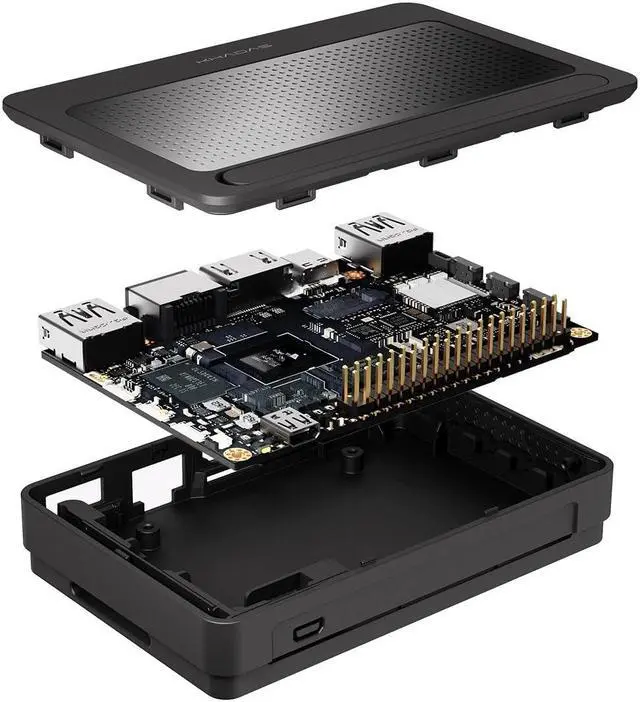 Alt view image 3 of 5 - Khadas DIY Case2 Piano Black (Metal Version) for Khadas All VIMs Single Board Computer