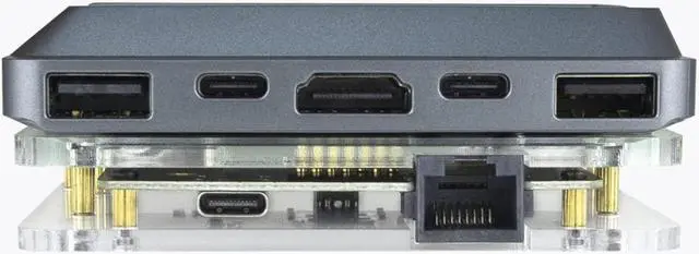 Alt view image 7 of 7 - Khadas Edge2 Station Extension Board for Edge2 Single Board Computer with 10/100M Ethernet Port, USB-C Port, 3.5mm Headphone Jack, UART for Debugging and External Audio DAC