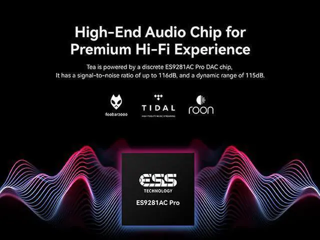 Alt view image 6 of 7 - Khadas Tea Portable Headphone Bluetooth Amplifier,HiFi Hi-Res DAC USB Bluetooth 5.0, LDAC/aptX HD, PCM, DSD, MQA 32bit/384KHz ESS ES9281ACPro Qualcomm QCC5125
