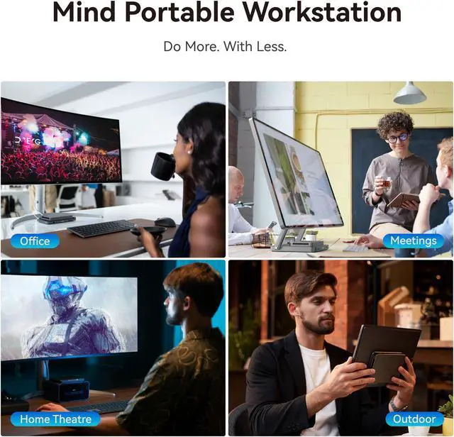 Alt view image 5 of 7 - Khadas Mind 1 Mini PC, Intel Core i5-1340P 5.0GHz Micro Desktop Computer with 5.55Wh Standby Battery, 16GB LPDDR5, 512GB PCIe 4.0 SSD, WiFi 6E, BT5.3, Portable Computer for Business Home Office Gaming