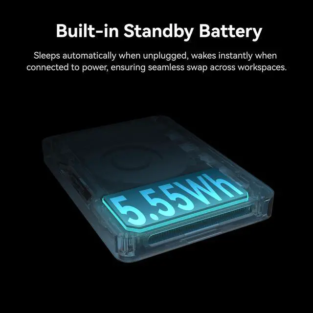 Alt view image 4 of 7 - Khadas Mind 1 Mini PC, Intel Core i7-1360P 5.0GHz Micro Desktop Computer with 5.55Wh Standby Battery, 32GB LPDDR5, 1TB PCIe 4.0 SSD, WiFi 6E, BT5.3, Portable Computer for Business Home Office