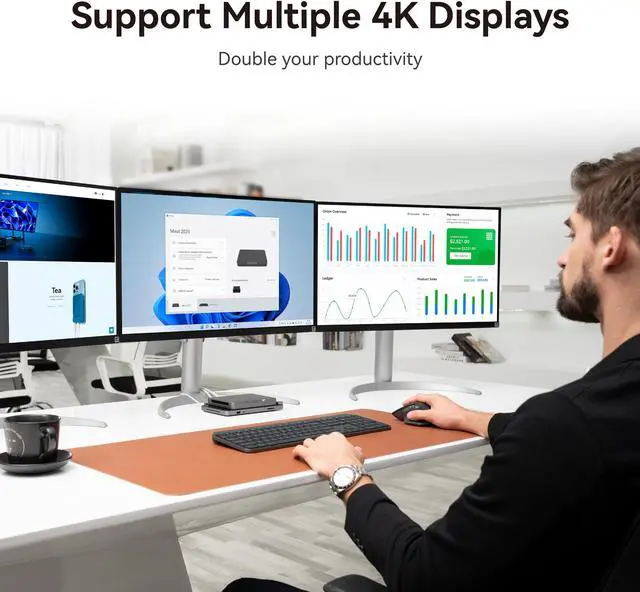 Alt view image 6 of 7 - Khadas Mind 1 Mini PC, Intel Core i7-1360P 5.0GHz Micro Desktop Computer with 5.55Wh Standby Battery, 32GB LPDDR5, 1TB PCIe 4.0 SSD, WiFi 6E, BT5.3, Portable Computer for Business Home Office