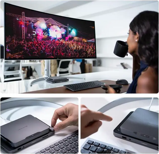 Alt view image 2 of 4 - Khadas Mind 1 Mini PC with Khadas Dock, Intel Core i7-1360P, Desktop Mini PC with 5.55Wh Standby Battery, 16GB RAM+512GB SSD support 4 Display/Fingerprint Reader/Audio Control/RJ45/BT5.3