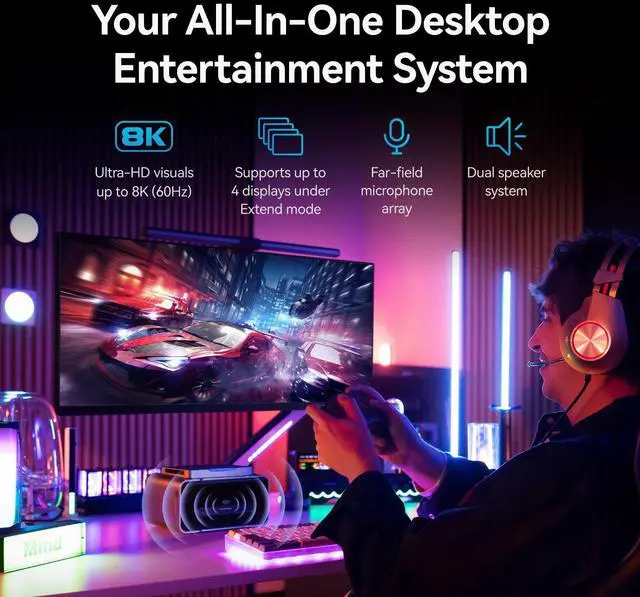 Alt view image 2 of 6 - Khadas Mind Graphics, RTX 4060 Ti Desktop GPU, 16GB GDDR6 Egpu,
Support Notebook&Mini PC, Mind Link 128GT/s, 4 Display 8K, Stereo Speaker, Fingerprint, Thunderbolt 4/3