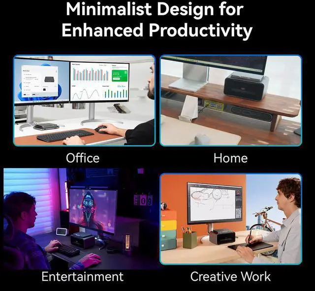 Alt view image 5 of 6 - Khadas Mind 2s, AI Computing Mini PC, Intel Core Ultra 7 255H, 64GB LPDDR5X+2TB SSD, Built-in 5.55Wh Battery, Thunderbolt 4, Micro Desktop Computer for Work and Gaming