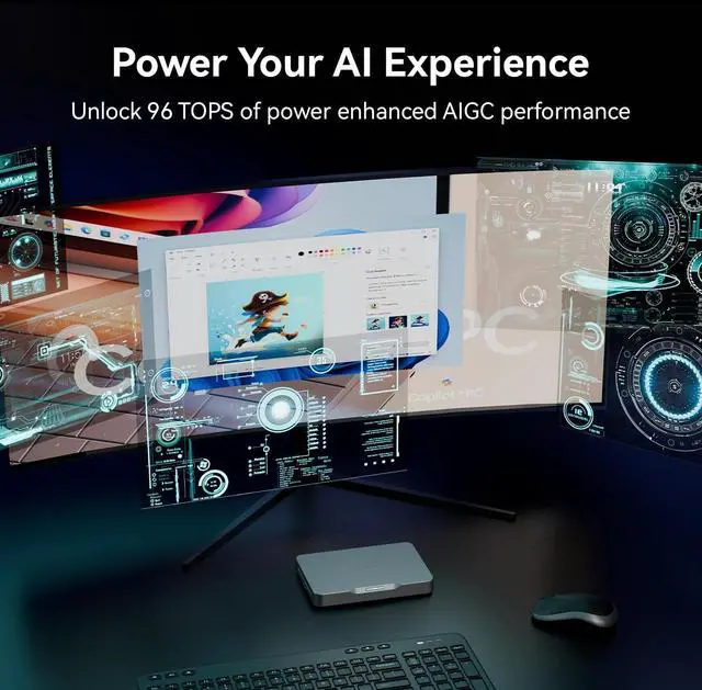Alt view image 3 of 7 - Khadas Mind 2s AI PC(16C/16T), Intel Ultra 7 255H Gaming Desktop Mini PC, Intel Arc 140T, 64GB LPDDR5X+2TB PCIe 4.0, Thunderbolt 4(40Gbps), Quad Display(8K/60Hz), SSD Expandable, Mind Link(256GT/s)