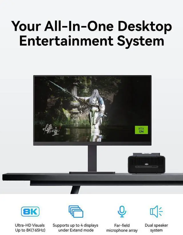 Alt view image 4 of 7 - Khadas Graphics 2, External GPU, Docking Station with NV RTX 5060 Ti GDDR7 16GB, Desktop GPU with Speaker/Mic/HDMI 2.1b/Fingerprint/Thunderbolt 4/Mind Link, support 128 GT/s Transfer, 8K Display