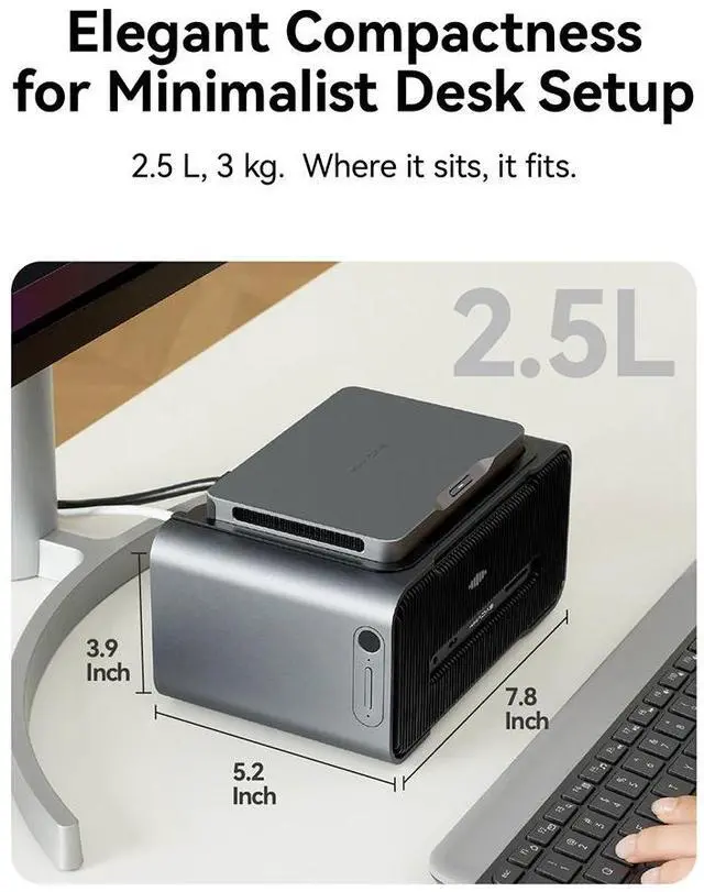 Alt view image 6 of 7 - Khadas Graphics 2, External GPU, Docking Station with NV RTX 5060 Ti GDDR7 16GB, Desktop GPU with Speaker/Mic/HDMI 2.1b/Fingerprint/Thunderbolt 4/Mind Link, support 128 GT/s Transfer, 8K Display