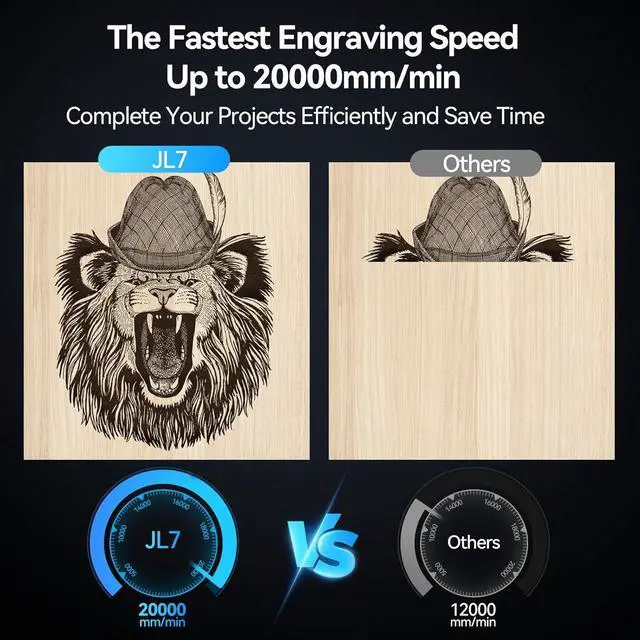 Alt view image 3 of 6 - UTKA Laser Engraver, JL7 10W High Speed Laser Engraving Machine with 0.01mm High Accuracy,400 * 400mm Engraving Size Laser Cutter for Wood and Metal Leather Acrylic Glass