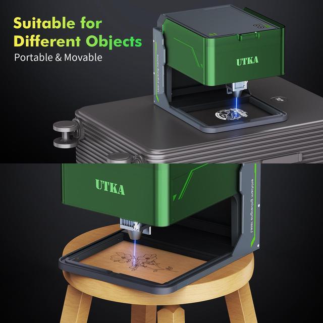 Alt view image 7 of 7 - UTKA A1 10W Mini Laser Engraver with Cemera,3.93*3.93inch Portable Laser Engraver and Cutter Machine for Wood,Paper,Plastic,Leather,Cloth,Food,Painted Metal, Laser Class 1