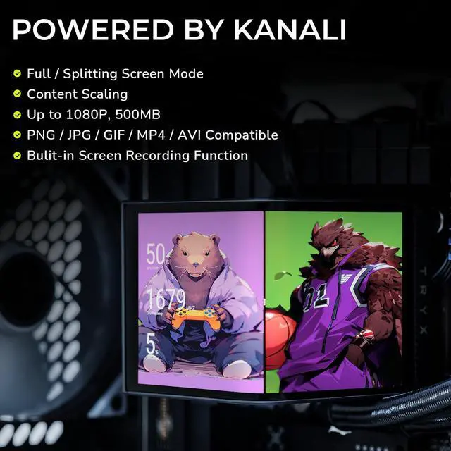 Alt view image 6 of 7 - TRYX Panorama 280 ARGB 280mm AIO 6.5'' AMOLED Curved Screen 3D Anamorphic Effect Display Customizable AIO Cooler 280mm Asetek 8th Gen 300w TDP ARGB Fan for Intel LGA 1851/1700/1200/115X AMD AM5/AM4