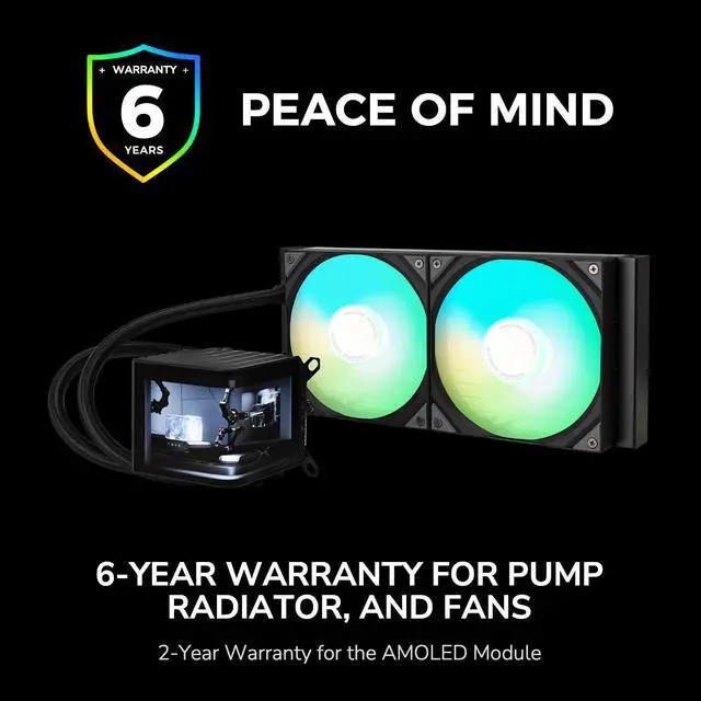 Alt view image 8 of 7 - TRYX Panorama 280 ARGB 280mm AIO 6.5'' AMOLED Curved Screen 3D Anamorphic Effect Display Customizable AIO Cooler 280mm Asetek 8th Gen 300w TDP ARGB Fan for Intel LGA 1851/1700/1200/115X AMD AM5/AM4