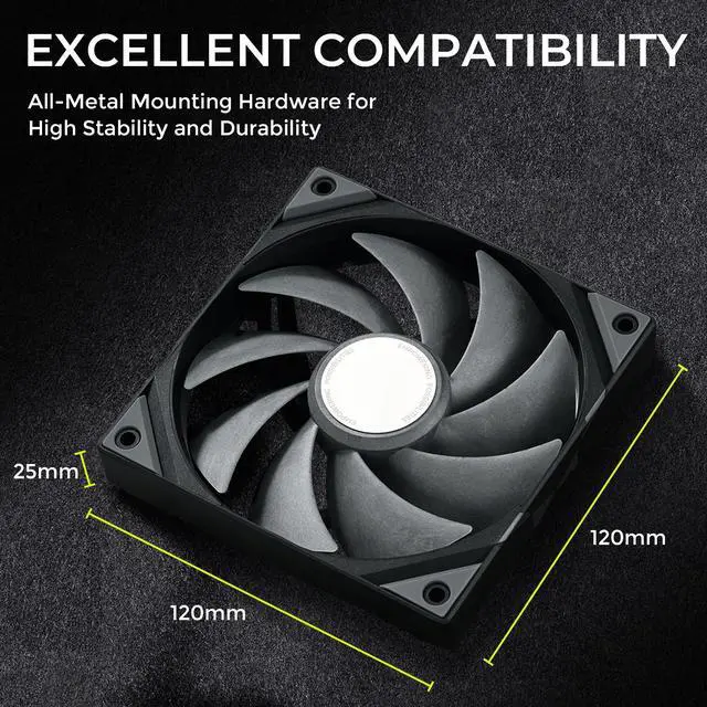 Alt view image 6 of 7 - TRYX ROTA PRO 120 120mm Case Fan 4-Pin PWM LCP Material FDB Case Fan 2250RPM with 81.32CFM Airflow High-Performance Quiet PC Case Fan