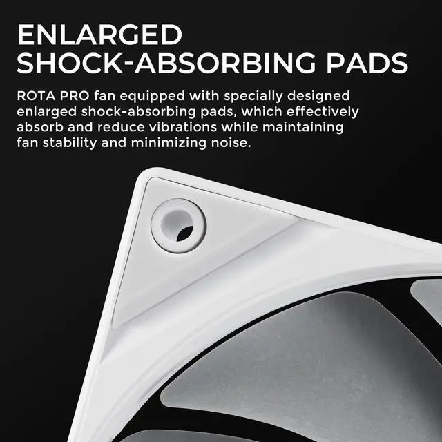 Alt view image 5 of 7 - TRYX ROTA PRO 120 White 120mm Case Fan 4-Pin PWM LCP Material FDB Case Fan 2250RPM with 81.32CFM Airflow High-Performance Quiet PC Case Fan