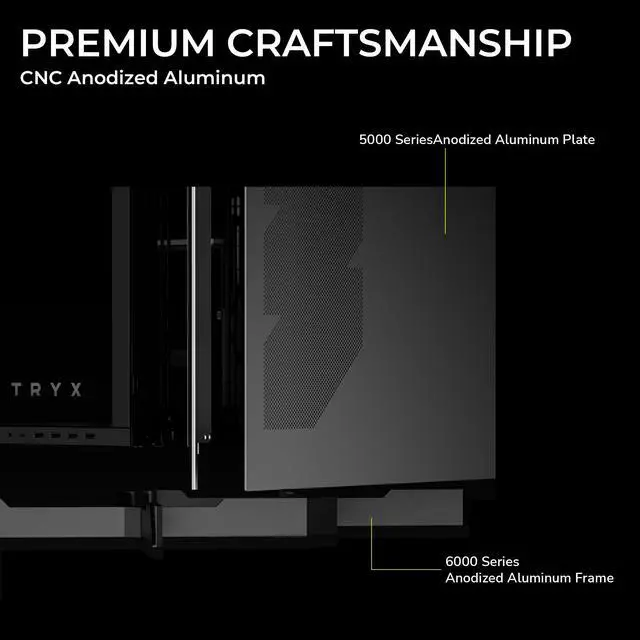 Alt view image 3 of 7 - TRYX LUCA L70 E-ATX PC Case Narrow Bezel ATX Case High Modularity Panoramic Glass Panels 6000-Series Anodized Aluminum Frame Mid Tower PC Case 420mm Radiator Support USB 3.2 Type-C I/O Panel