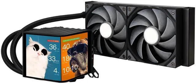 Main image of TRYX Panorama 240 240mm AIO 6.5'' AMOLED Curved Screen 3D Anamorphic Effect Display Customizable AIO Cooler 240mm 8th Gen Asetek Pump 280w TDP with ROTA PRO 120mm Fan LGA 1851/1700/1200/115X AM5/AM4