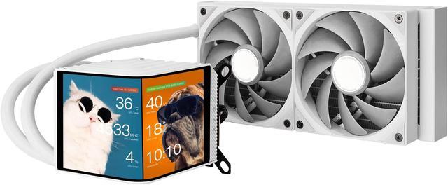 Main image of TRYX Panorama 240 White 240mm AIO 6.5'' AMOLED Curved Screen 3D Anamorphic Effect Display Customizable AIO Cooler 240mm 8th Gen Asetek Pump 280w TDP ROTA PRO 120mm Fan LGA 1851/1700/1200/115X AM5/AM4
